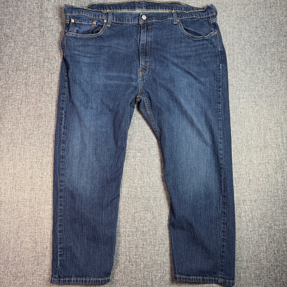 Mens Levi's 502 Taper Fit Jeans | Waist 46 x Length 28 | Dark Wash Stretch Denim